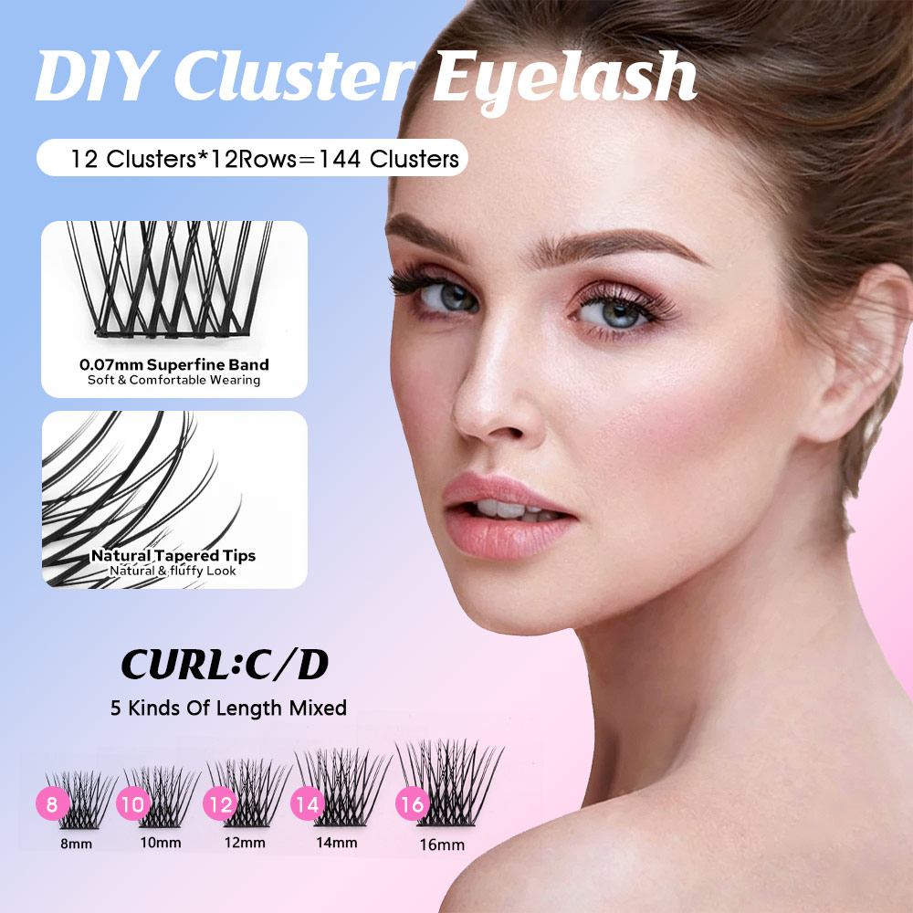 144 adet DIY Küme Şeklinde Böl - Eyelash Extension Russian incelemesi ve fiyatı
