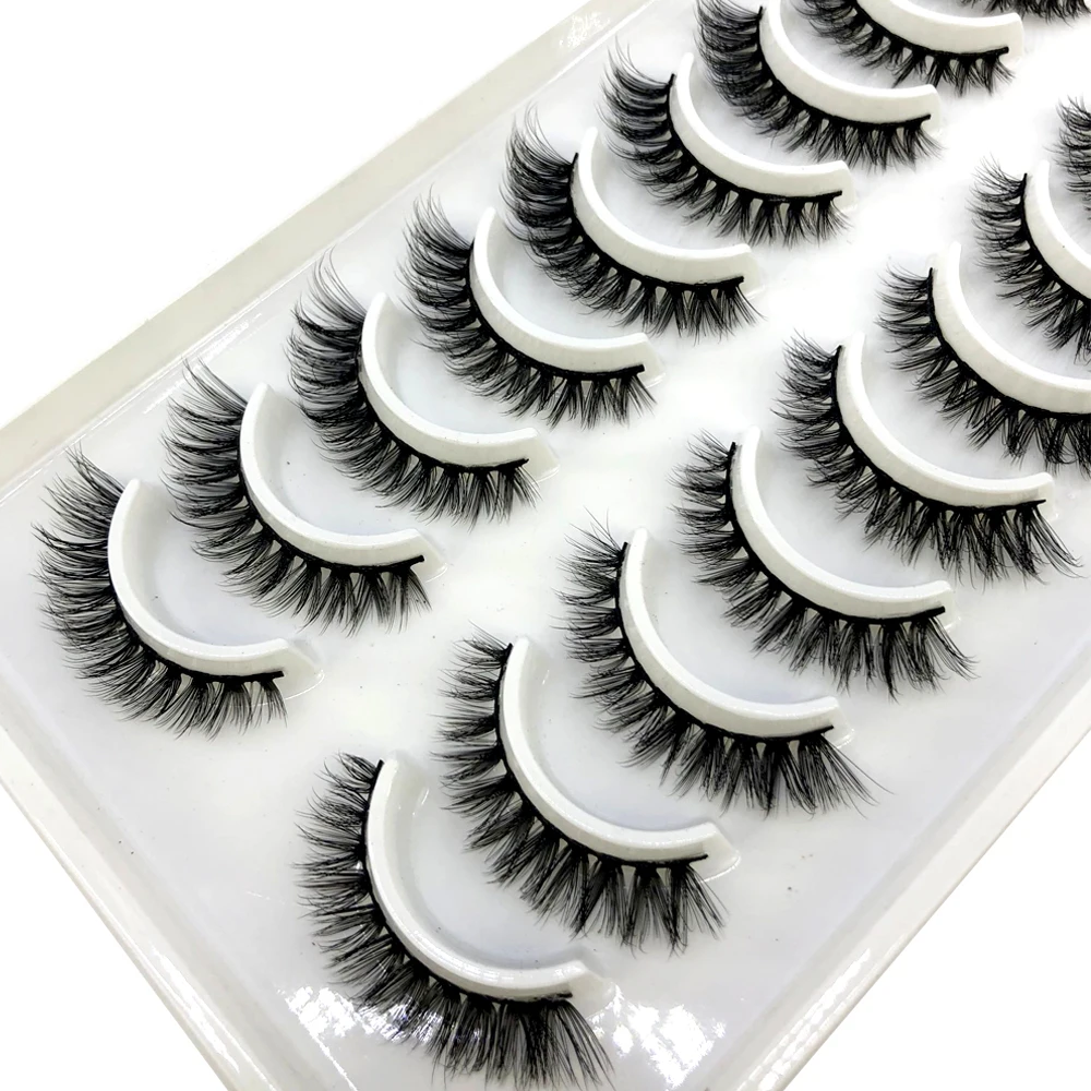 Yeni 5/10 Pairs 3D Sahte Vizon - Eyelash Extension For Asian Eyes incelemesi ve fiyatı